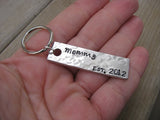 Gift for Mom- Keychain- Expectant Mother Gift- Baby Shower Gift- Mother's Keychain "Mommy EST (year of choice)"- Keychain- Textured