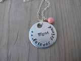 Mother's Necklace- "Mom...forever friend"- Hand-Stamped Necklace with an accent bead of your choice