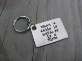 Mother's Keychain, "When a child is born, so is a Mom" - Hand Stamped Metal Keychain