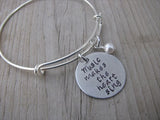 Music Quote Inspiration Bracelet- "Music makes the heart sing" Bracelet-  Hand-Stamped Bracelet- Adjustable Bangle Bracelet with an accent bead of your choice