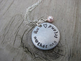 Mother's Inspiration Necklace- "my mother my friend" with a small heart - Hand-Stamped Necklace with an accent bead of your choice