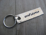 Confidence Inspiration Keychain - "confidence"  - Hand Stamped Metal Keychain- small, narrow keychain