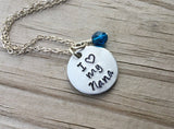 Nana Inspiration Necklace- "I (heart) my Nana" - Hand-Stamped Necklace with an accent bead in your choice of colors