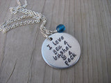 Inspiration Necklace- "I love you a bushel & a peck"  - Hand-Stamped Necklace with an accent bead of your choice