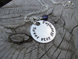 Dream Quote Inspiration Necklace- "Never Stop Dreaming" - Hand-Stamped Necklace with an accent bead in your choice of colors
