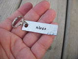 Niece Keychain - "niece"  - Hand Stamped Metal Keychain- small, narrow keychain