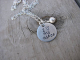 Niece Necklace- "I ♥ my niece" - Hand-Stamped Necklace with an accent bead in your choice of colors