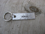 Niece Keychain - "niece"  - Hand Stamped Metal Keychain- small, narrow keychain