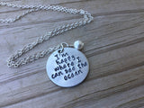 Ocean Quote Necklace- "I'm happy where I can see the ocean" - Hand-Stamped Necklace with an accent bead in your choice of colors