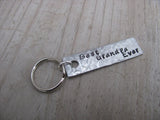 Grandpa Keychain - "Best Grandpa Ever" - Hand Stamped Metal Keychain- small, narrow keychain