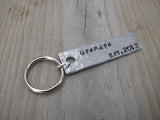 Gift for Grandpa- Keychain- Grandfather's Keychain "Grandpa EST (year of choice)"- Keychain- Textured