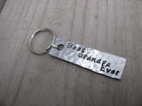 Grandpa Keychain - "Best Grandpa Ever" - Hand Stamped Metal Keychain- small, narrow keychain