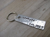 Gift for Grandpa- Keychain- Grandfather's Keychain "Grandpa EST (year of choice)"- Keychain- Textured