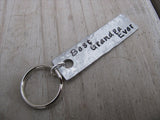 Grandpa Keychain - "Best Grandpa Ever" - Hand Stamped Metal Keychain- small, narrow keychain