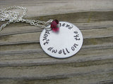 Don't Dwell on the Past Inspiration Necklace- "don't dwell on the past" - Hand-Stamped Necklace with an accent bead in your choice of colors