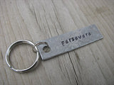 Persevere Inspiration Keychain - "persevere"  - Hand Stamped Metal Keychain- small, narrow keychain