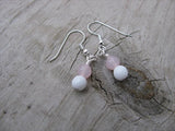Pale Pink and White- Beaded Earrings