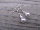 Pearl and Pale Pink Beaded Earrings