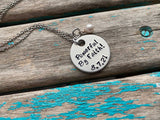 Powerful By Faith Inspiration Necklace- "Powerful by Faith!" with date and an accent bead in your choice of colors