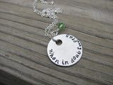 When In Doubt...Pray Inspiration Necklace- "When in doubt...pray" - Hand-Stamped Necklace with an accent bead in your choice of colors