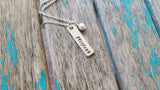 Progress Inspiration Necklace - Hand-Stamped Necklace "progress" with an accent bead of your choice