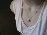 Silver Puzzle Piece Necklace - Textured Puzzle Piece Pendant with Chain