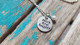 Reach New Heights Necklace- Hand-Stamped Necklace "reach new heights" with an accent bead in your choice of colors