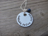Refresh Relax RenewInspiration Necklace- "refresh relax renew" - Hand-Stamped Necklace with an accent bead in your choice of colors