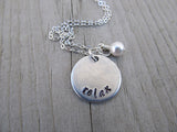 Relax Inspiration Necklace- "relax"  - Hand-Stamped Necklace with an accent bead of your choice