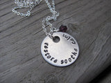 Restore Soothe Calm Inspiration Necklace- "restore soothe calm" - Hand-Stamped Necklace with an accent bead in your choice of colors