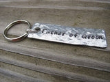 Father of the Groom Keychain - "Father of Groom" - Hand Stamped Metal Keychain- small, narrow keychain