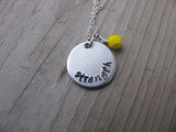 Strength Inspiration Necklace- "strength"- Hand-Stamped Necklace with an accent bead in your choice of colors