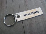 Serendipity Inspiration Keychain - "serendipity"  - Hand Stamped Metal Keychain- small, narrow keychain