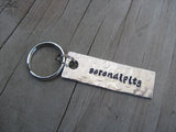 Serendipity Inspiration Keychain - "serendipity"  - Hand Stamped Metal Keychain- small, narrow keychain