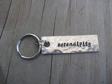 Serendipity Inspiration Keychain - "serendipity"  - Hand Stamped Metal Keychain- small, narrow keychain