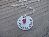 Sisters By Choice Inspiration Necklace- "sisters by choice" - Hand-Stamped Necklace with an accent bead in your choice of colors
