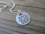 Sisters Inspiration Necklace- "Sisters are best friends forever"  - Hand-Stamped Necklace with an accent bead in your choice of colors