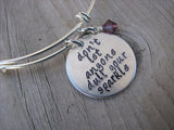 Inspiration Bracelet- "don't let anyone dull your sparkle"  - Hand-Stamped Bracelet- Adjustable Bangle Bracelet with an accent bead of your choice