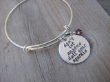 Inspiration Bracelet- "don't let anyone dull your sparkle"  - Hand-Stamped Bracelet- Adjustable Bangle Bracelet with an accent bead of your choice