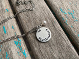 Spontaneous Necklace- Hand-Stamped Necklace "spontaneous" with an accent bead in your choice of colors