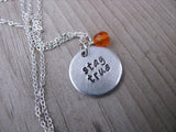 Stay True Inspiration Necklace- "stay true" - Hand-Stamped Necklace with an accent bead of your choice