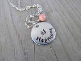 Stepmom Inspiration Necklace - "#1 stepmom" - Hand-Stamped Necklace with an accent bead in your choice of colors