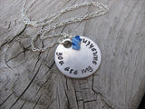 You Are My Sunshine Inspiration Necklace- "you are my sunshine" - Hand-Stamped Necklace with an accent bead in your choice of colors