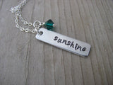 Sunshine Inspiration Necklace "sunshine"- Hand-Stamped Necklace with an accent bead in your choice of colors