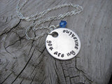 You Are My Sunshine Inspiration Necklace- "you are my sunshine" - Hand-Stamped Necklace with an accent bead in your choice of colors