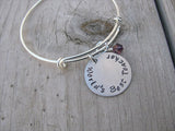 Teacher's Bracelet- Hand-stamped "World's Best Teacher"   - Hand-Stamped Bracelet- Adjustable Bangle Bracelet with an accent bead of your choice