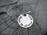 There Is Always Hope Inspiration Necklace- "There is always hope" - Hand-Stamped Necklace with an accent bead in your choice of colors