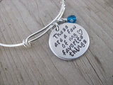 Insprirational Bracelet- "These are a few of my favorite things" with a stamped heart - Hand-Stamped Bracelet- Adjustable Bangle Bracelet with an accent bead of your choice