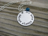 Things Always Work Out Inspiration Necklace- "things always work out" - Hand-Stamped Necklace with an accent bead in your choice of colors