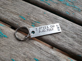 Personalized Anniversary Keychain- Hand Stamped Metal Keychain- "I STILL DO" with date and initials of your choice